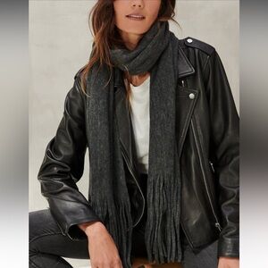 Lucky Brand Solid Brushed Scarf; dark grey; one size